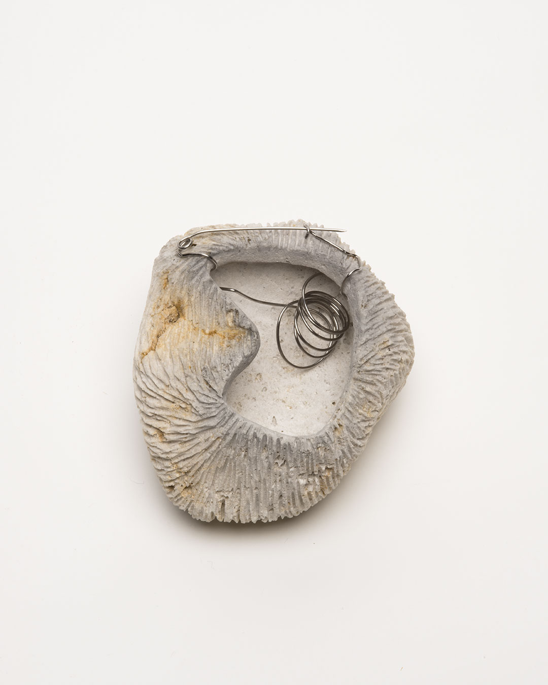 Vivi Touloumidi, What Will the Cosmos Say 2013, brooch; pumice stone, steel, 100 x 70 x 50 mm, €280 (image: back)