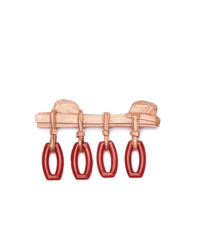 bode-i125 Iris Bodemer, Notizen (Notes), 2016, broche; brons, carneool, 50 x 75 x 10 mm, €1375