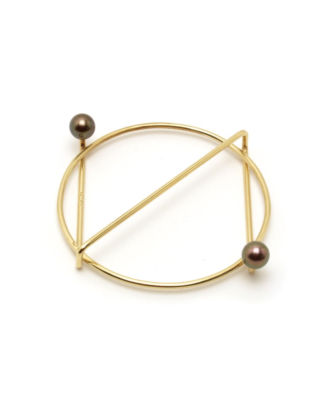 Herman Hermsen, untitled, 1989, brooch; 14ct yellow gold, pearls, 60 x 50 x 10 mm, €1275
