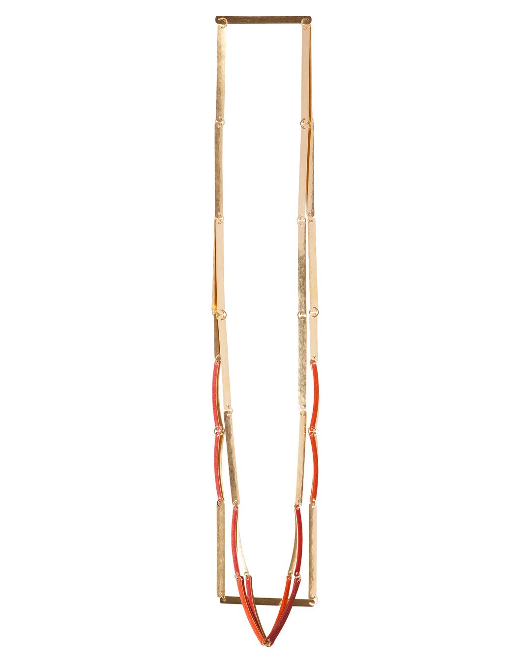 Annelies Planteijdt, Mooie stad - Rode Kristallen, 2015 (1/5), halssieraad; goud, pigmenten, 630 x 120 x 6 mm, prijs op aanvraag (afbeelding 2/2)