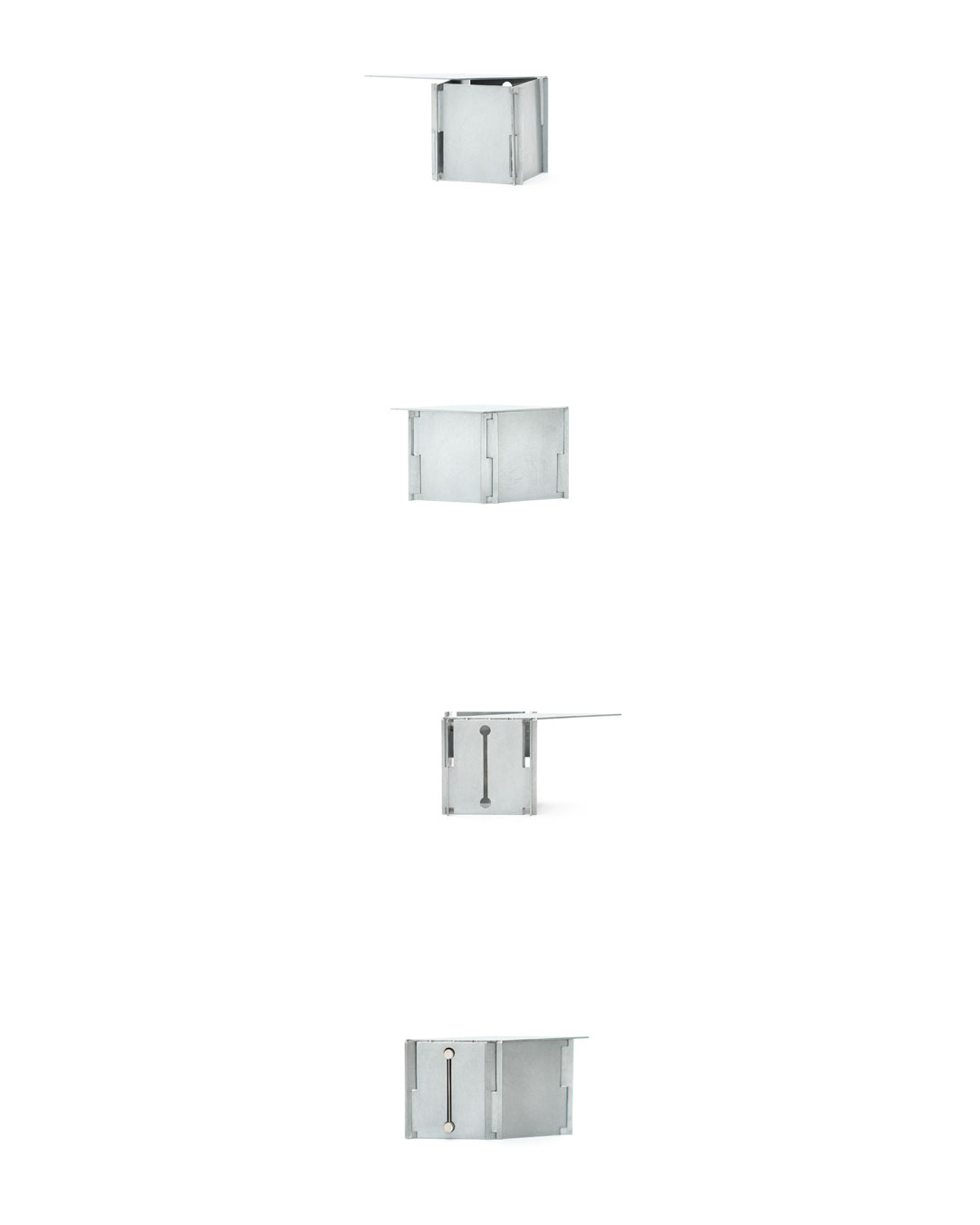 Junwon Jung, Box 4, 2019, brooch; zinc, silver, steel, wood, 75 x 35 x 80 mm, €2420 (image 1/2)