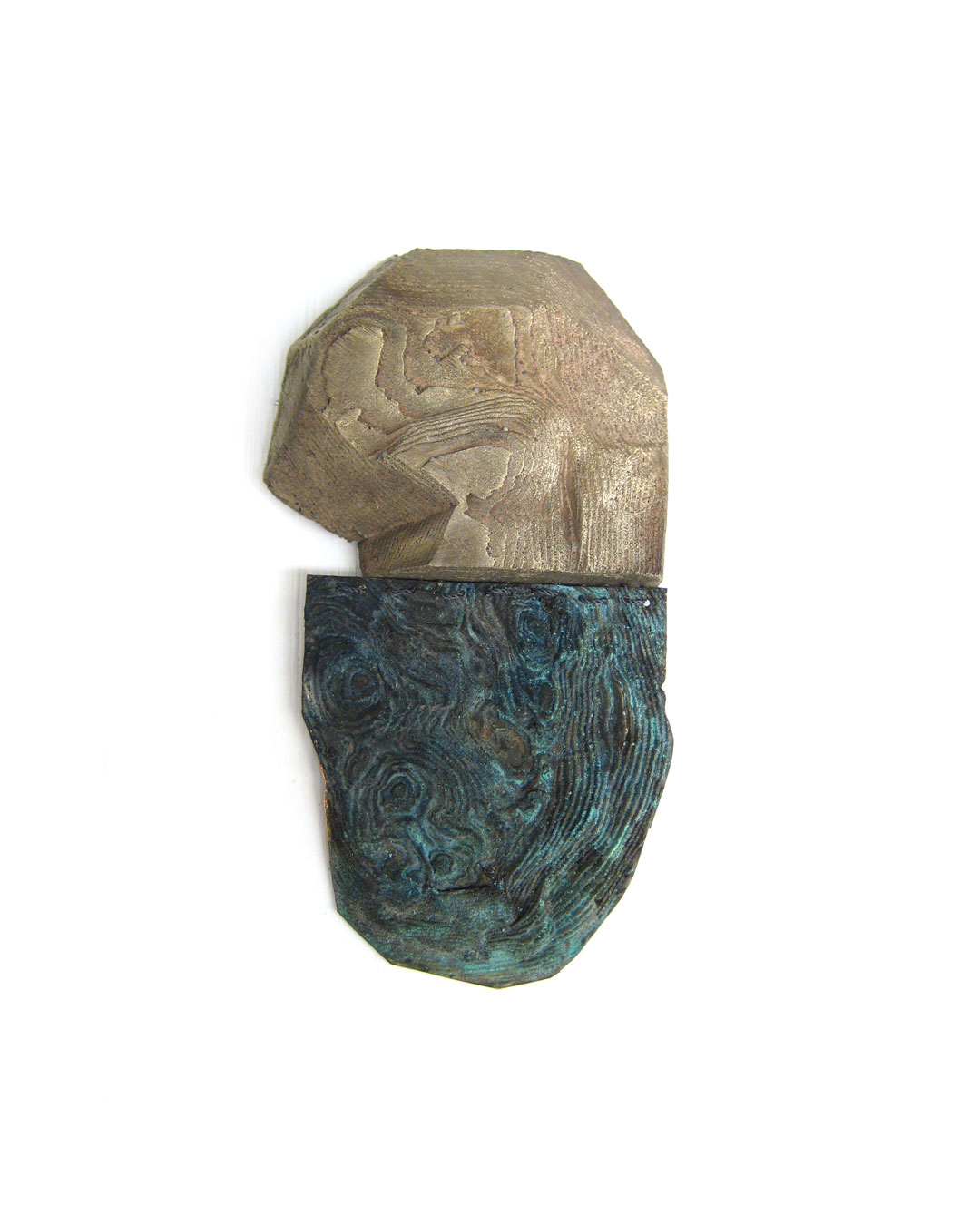 Jenny Klemming, Border Line, 2010, brooch; copper, silver, acrylic resin, silk, steel, 95 x 55 x 20 mm, €875