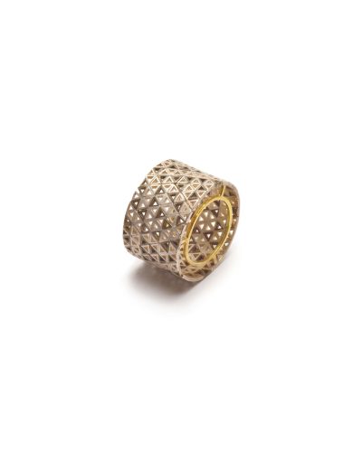 Stefano Marchetti, zonder titel, 2015, ring; goud, zilver, 28 x 28 x 18 mm, €4000