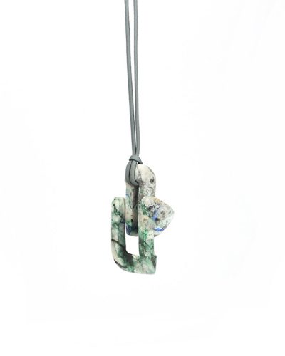 Edu Tarín, GOF3, 2019, pendant and object; azurite malachite , 110 x 65 x 50 mm, €4500 (image 1/2)