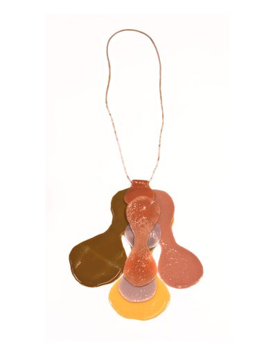Ela Bauer, necklace, 2012, resin, pigment, jade, cotton, €860