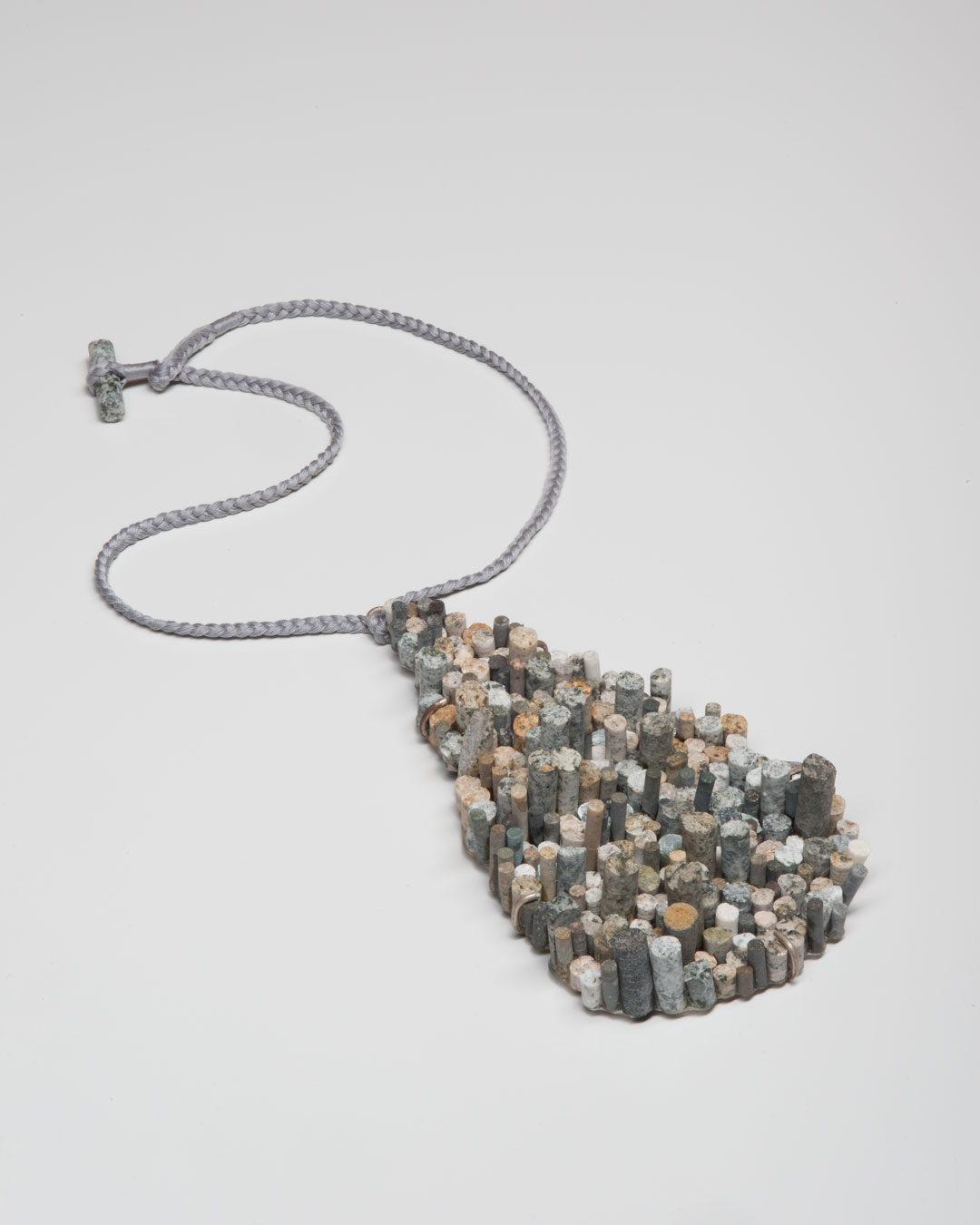 Lisa Walker, untitled, 2020, pendant; various stones, silver, cord, €5350