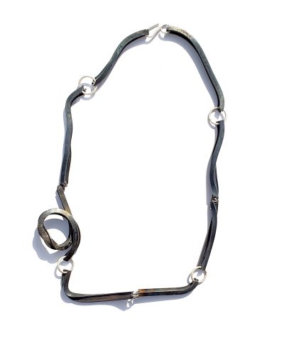 Adam Henderson Ipse Dixit Necklace, 2020, necklace; milled mild steel, silver L 870 mm